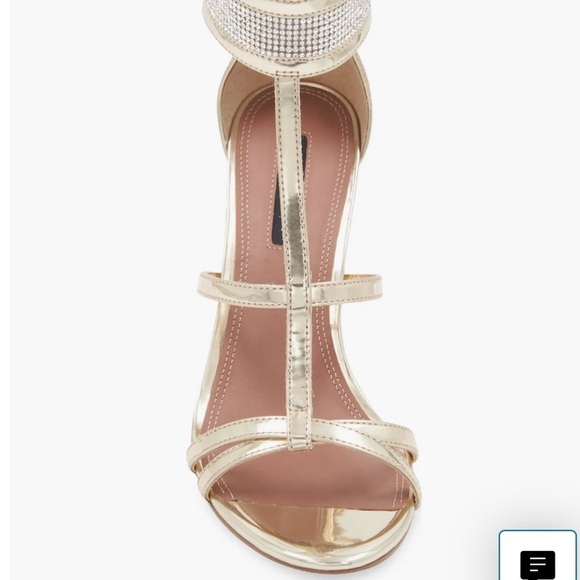 BCBGMaxAzria Shimmering Gold Strappy Heels - Picture 4 of 5